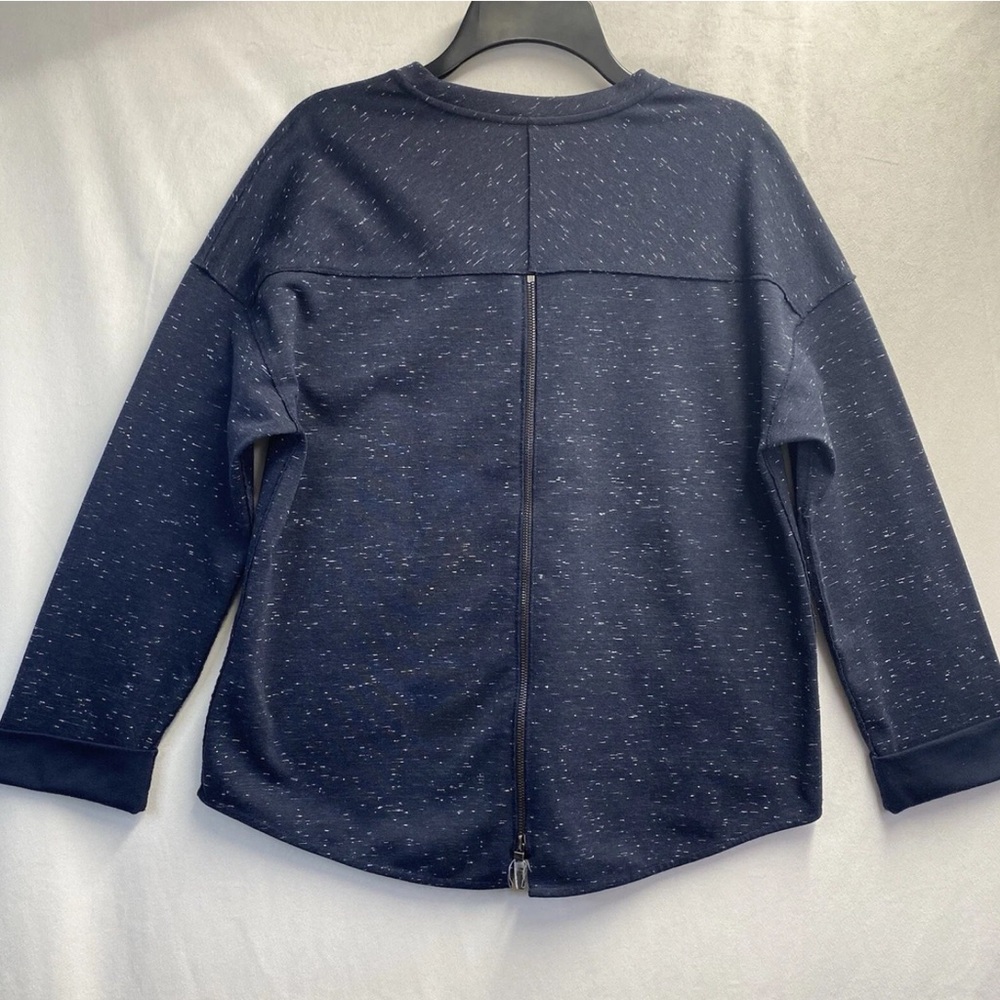 Vince Navy Blue Zip-Back Sweater